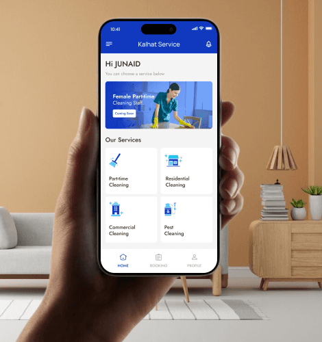 Experience spotless cleaning with Kalhat, Oman's premier cleaning app.